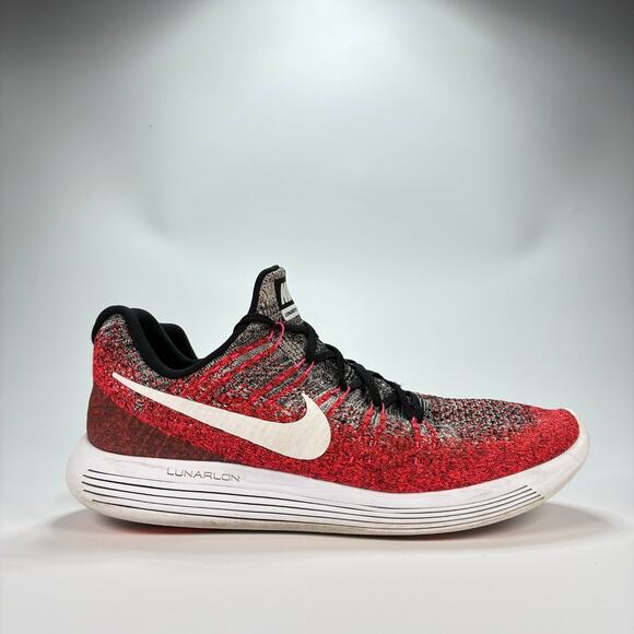 Nike LunarEpic Flyknit 2 Gray Red Running Shoes Sneakers 863779-005 Mens Sz 12.5 - Picture 1 of 10